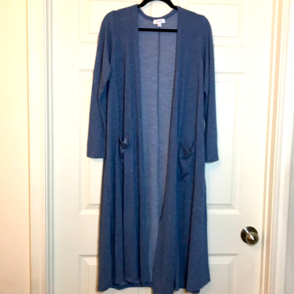 LulaRoe LS Slate Blue Sarah